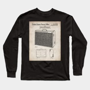 Guitar Amp Patent - Guitarist Band Musician Art - Antique Long Sleeve T-Shirt